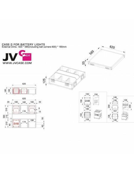 JB SYSTEMS RACK CASE-3 PARA 6x ACCU COLOR O AKKULITE JBSYSTEMS