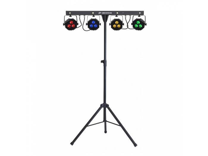 LIVESET2 BARRA 4x PROYECTORES 4 LED + STROBO + TRÍPODE JBSYSTEMS