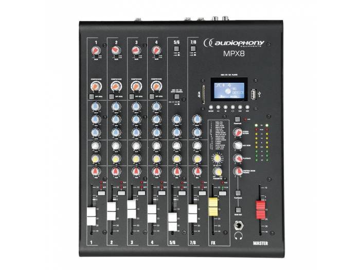 MPX-8 MESA DE MEZCLAS 8CH DSP / USB / SD / BT AUDIOPHONY