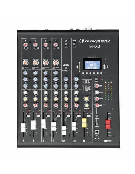 MPX-8 MESA DE MEZCLAS 8CH DSP / USB / SD / BT AUDIOPHONY