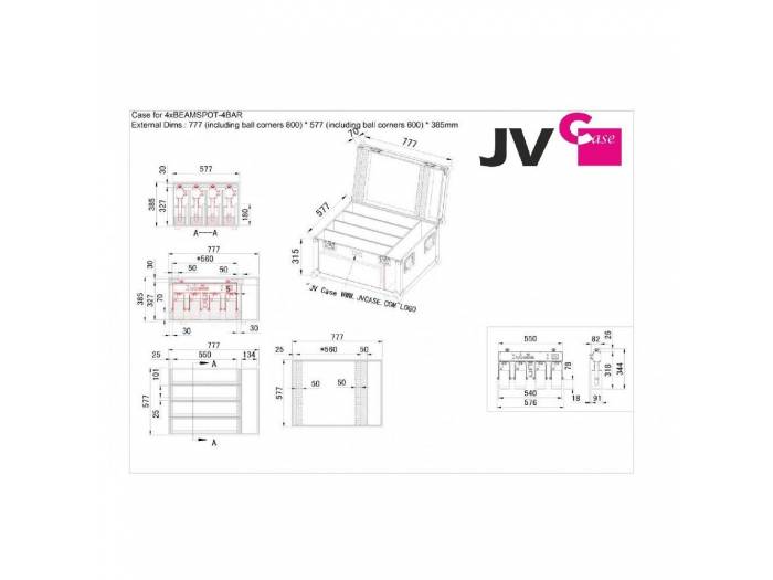 RACK PARA 4xBEAMSPOT-4BAR JBSYSTEMS