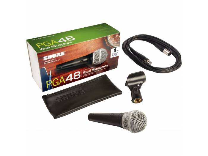 SHURE 
PGA48-XLR-E
  
    
      
        
      
    
  
                  Micrófono Dinámico Vocal con Pinza y Cable 