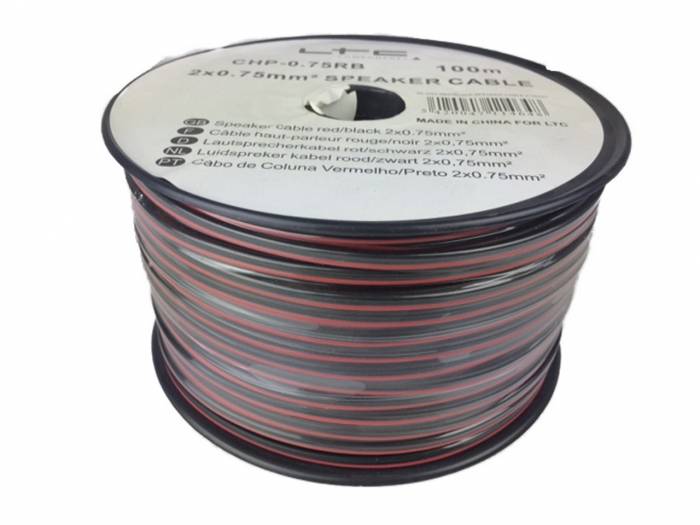 LTC - Cable Altavoz CCA - 2 X 0.75MM² - ROJO/NEGRO - BOBINA: 100M