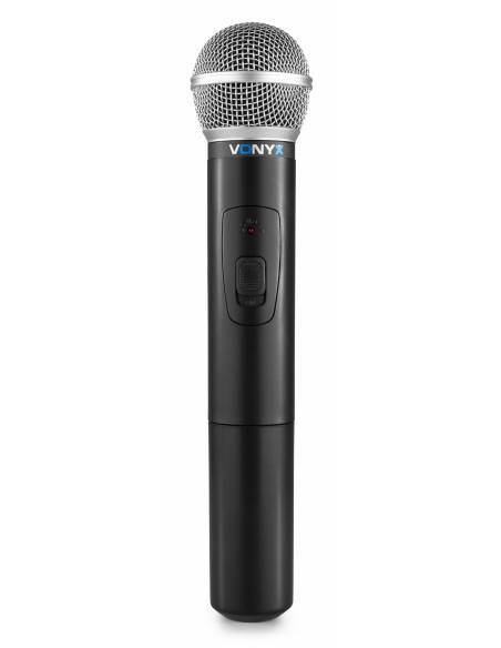 Vonyx WM512C Combi System Wireless VHF 2 canales con la computadora de mano, de Bodypack y Display