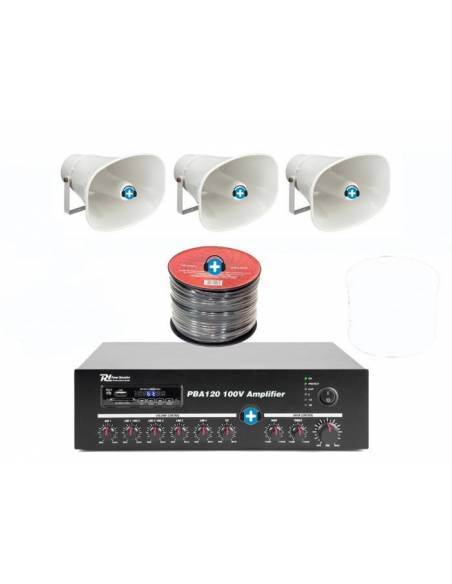 PACK DE MEGAFONIA EXTERIOR 3T- 120W de potencia- basic - 1