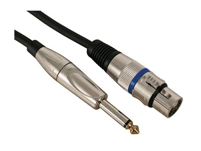 HQ Power Cable Jack macho mono a XLR hembra - 10 Metros