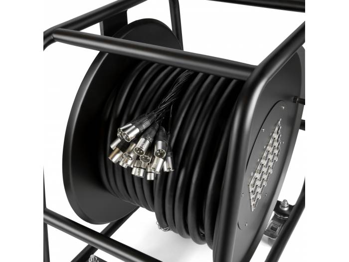 Adam Hall Cables K 20 C 50 D - Manguera de Cable en Enrollador con Cajetín de Escenario 16/4 50 m