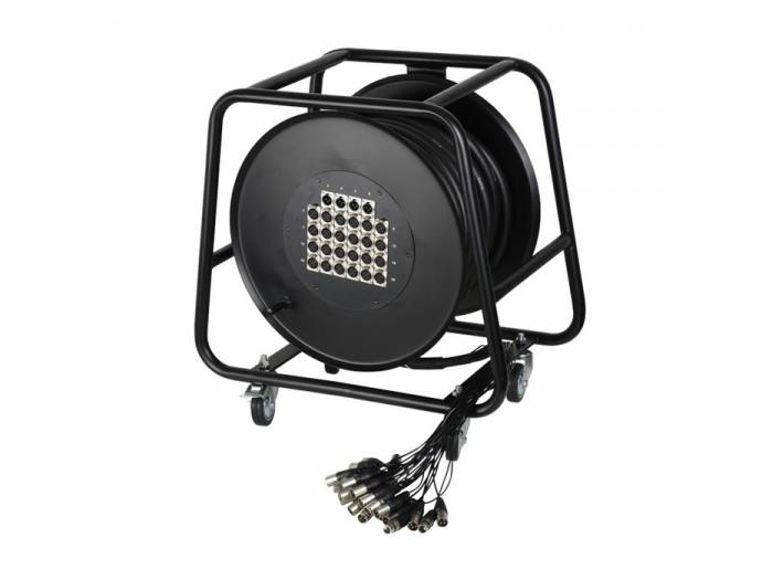 Adam Hall Cables K 28 C 30 D - Manguera de Cable en Enrollador con Cajetín de Escenario 24/4 30 m