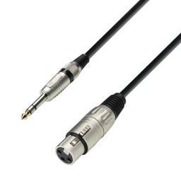 Adam Hall Cables 3 STAR BFV 0100 - Cable de Micro de XLR hembra a Jack 6,3 mm estéreo 1 m - 1