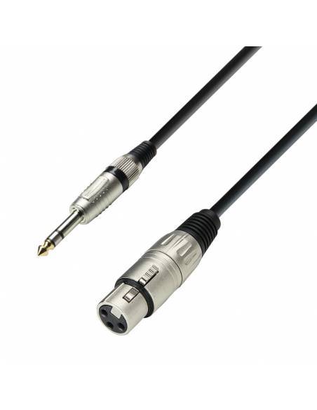 Adam Hall Cables 3 STAR BFV 0600 - Cable de Micro de XLR hembra a Jack 6,3 mm estéreo 6 m - 1