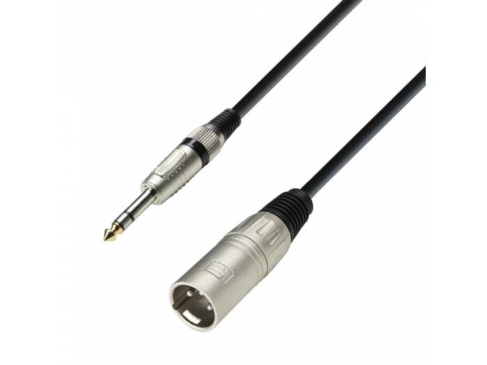Adam Hall Cables 3 STAR BMV 1000 - Cable de Micro de XLR macho a Jack 6,3 mm estéreo 10 m