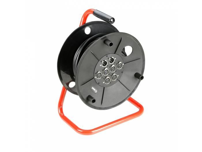 Adam Hall Cables 3 STAR CDMC 6215 - Manguera multipar 6/2 en enrollador con cajetín de escenario integrado, 15 metros - 2