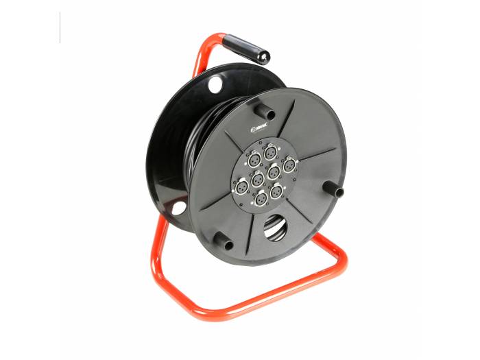 Adam Hall Cables 3 STAR CDMC 8015 - Manguera multipar 8/0 en enrollador con cajetín de escenario integrado, 15 metros - 2