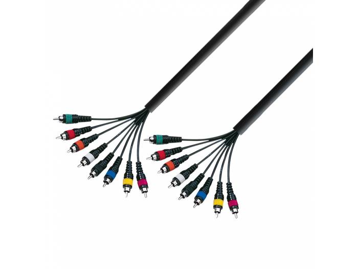 Adam Hall Cables 3 STAR L8 CC 0300 - Manguera de Cable de 8 RCA macho a 8 RCA macho 3 m