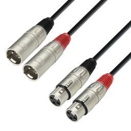 Adam Hall Cables 3 STAR TMF 0600 - Cable de audio de 2 conectores XLR macho a 2 conectores XLR hembra, 6 m - 1