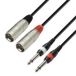 Adam Hall Cables 3 STAR TMP 0100 - Cable de audio de 2 conectores XLR macho a 2 jacks mono de 6,3 mm, 1 m - 1