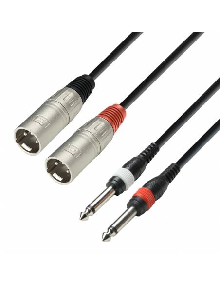 Adam Hall Cables 3 STAR TMP 0300 - Cable de audio de 2 conectores XLR macho a 2 jacks mono de 6,3 mm, 3 m - 1
