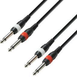 Adam Hall Cables 3 STAR TPP 0300 - Cable de Audio de 2 Jacks 6,3 mm mono a 2 Jacks 6,3 mm mono 3 m