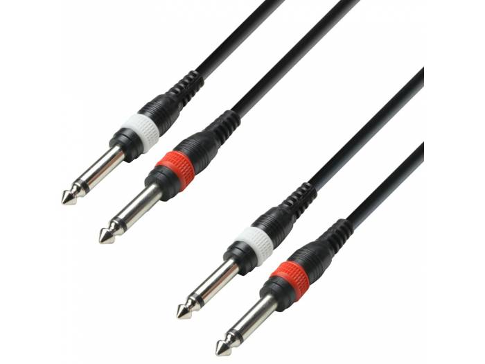 Adam Hall Cables 3 STAR TPP 0300 - Cable de Audio de 2 Jacks 6,3 mm mono a 2 Jacks 6,3 mm mono 3 m