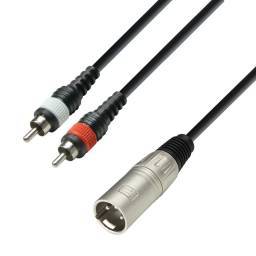 Adam Hall Cables 3 STAR YMCC 0100 - Cable de audio de conector XLR macho a 2 conectores RCA macho, 1 m - 1