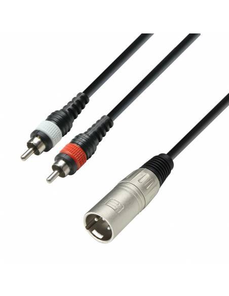 Adam Hall Cables 3 STAR YMCC 0100 - Cable de audio de conector XLR macho a 2 conectores RCA macho, 1 m - 1