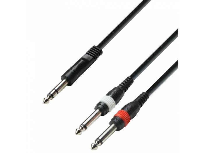 Adam Hall Cables 3 STAR YVPP 0300 - Cable de Audio de Jack 6,3 mm estéreo a 2 Jacks 6,3 mm mono 3 m