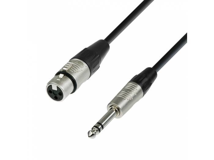 Adam Hall Cables 4 STAR BFV 1000 - Cable de Micro REAN de XLR hembra a Jack 6,3 mm estéreo 10 m