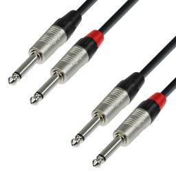 Adam Hall Cables 4 STAR TPP 0300 - Cable de Audio REAN de 2 Jacks 6,3 mm mono a 2 Jacks 6,3 mm mono 3 m
