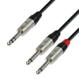 Adam Hall Cables 4 STAR YVPP 0600 - Cable de Audio REAN de Jack 6,3 mm estéreo a 2 Jacks 6,3 mm mono 6 m