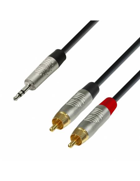 Adam Hall Cables 4 STAR YWCC 0300 - Cable de Audio REAN de Minijack 3,5 mm estéreo a 2 RCA macho 3 m - 1