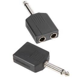 Adam Hall Connectors 7547 - Adaptador en Y de 2 Jacks 6,3 mm hembra mono a Jack 6,3 mm macho mono - 1