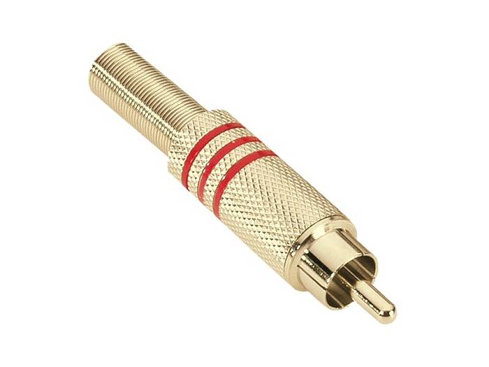 Adam Hall Connectors 7623 RED - Conector aéreo RCA dorado rojo