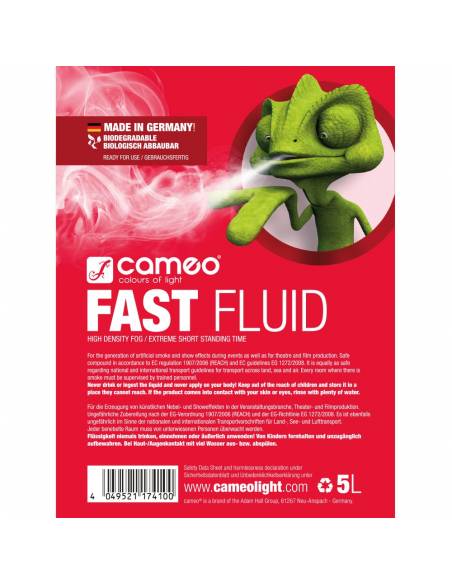 Cameo FAST FLUID 5 L - Líquido de niebla de muy alta densidad y efecto muy corto - 5 L - 2