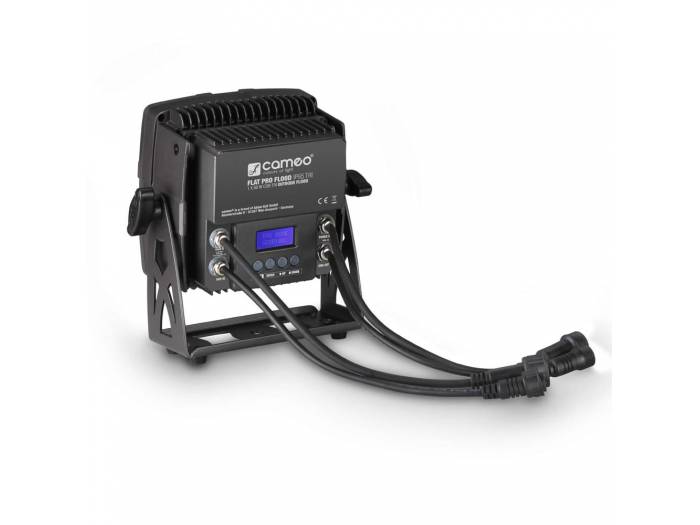 Cameo FLAT PRO FLOOD IP65 TRI - Proyector con LED COB tricolor de 60 W para uso en exteriores con carcasa negra