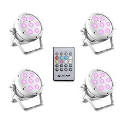 Cameo ROOT® PAR 4 WH SET 1 - Set compuesto por 4 x CLROOTPAR4WH incluyendo un control remoto IR (CLPFLAT1REMOTE)