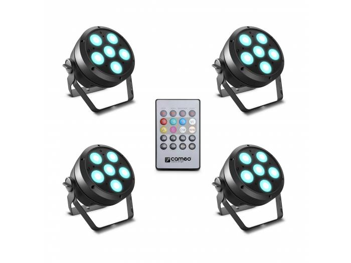 Cameo ROOT® PAR 6 SET 1 - Set compuesto por 4 x CLROOTPAR6 incluyendo un control remoto IR (CLPFLAT1REMOTE)