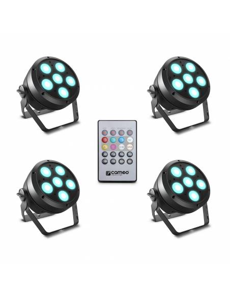 Cameo ROOT® PAR 6 SET 1 - Set compuesto por 4 x CLROOTPAR6 incluyendo un control remoto IR (CLPFLAT1REMOTE)
