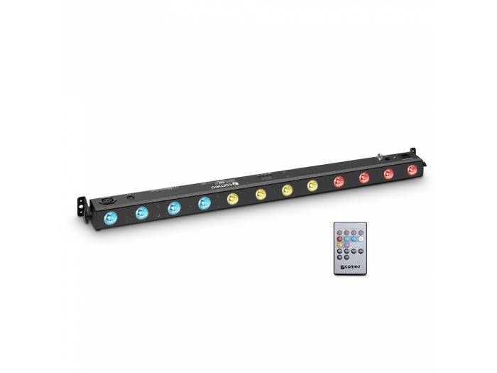 Cameo TRIBAR 200 IR - Barra de LEDs tricolor 12 x 3 W con carcasa negra y mando a distancia por infrarrojos
