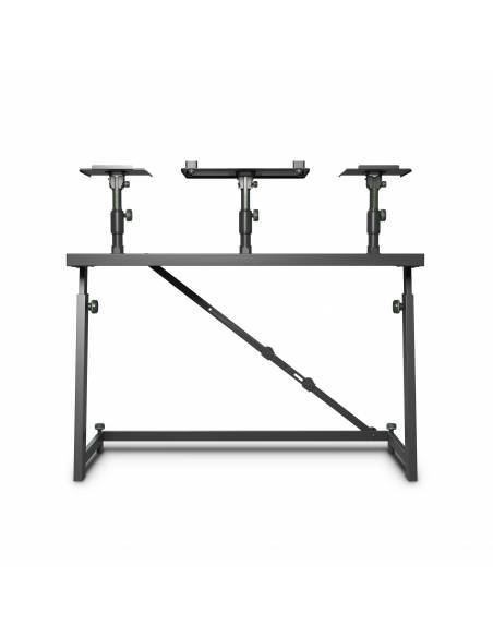 Gravity FDJT 01 - Mesa de DJ con bandejas adaptables para altavoces y portátil