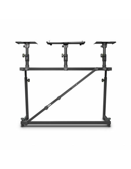Gravity FDJT 01 - Mesa de DJ con bandejas adaptables para altavoces y portátil