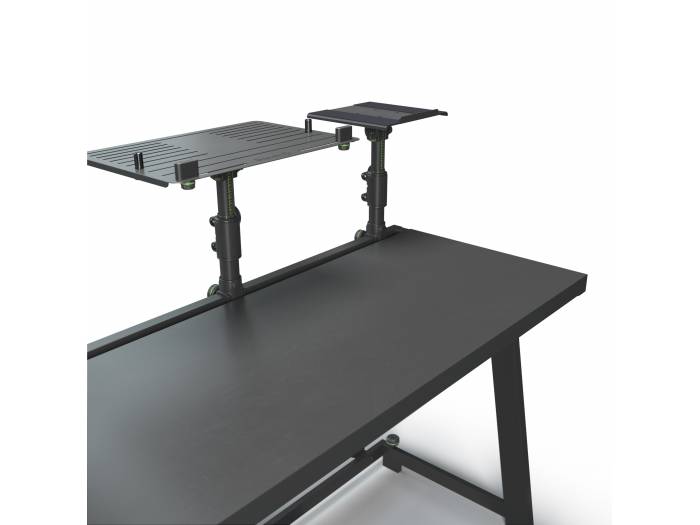 Gravity FDJT 01 - Mesa de DJ con bandejas adaptables para altavoces y portátil