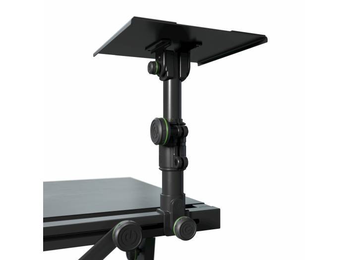 Gravity FDJT 01 - Mesa de DJ con bandejas adaptables para altavoces y portátil