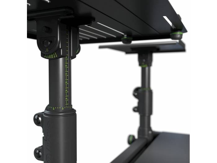 Gravity FDJT 01 - Mesa de DJ con bandejas adaptables para altavoces y portátil