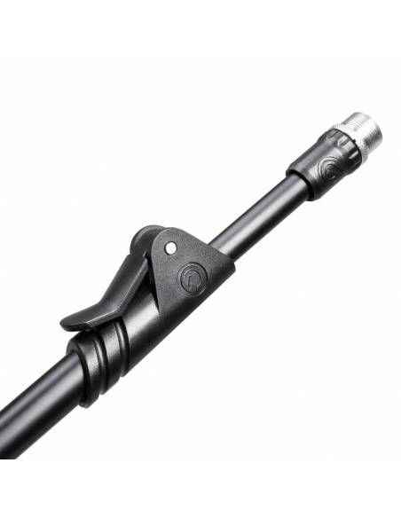 Gravity MS 4222 B - Pie de micrófono corto con trípode y brazo jirafa telescópico de 2 puntos de ajuste negro