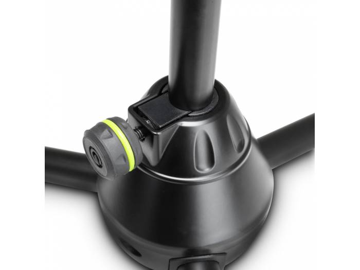Gravity MS 4222 B - Pie de micrófono corto con trípode y brazo jirafa telescópico de 2 puntos de ajuste negro