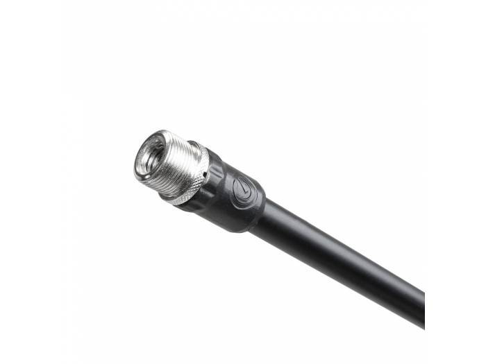 Gravity MS 4222 B - Pie de micrófono corto con trípode y brazo jirafa telescópico de 2 puntos de ajuste negro