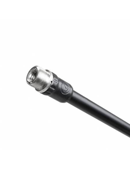 Gravity MS 4222 B - Pie de micrófono corto con trípode y brazo jirafa telescópico de 2 puntos de ajuste negro