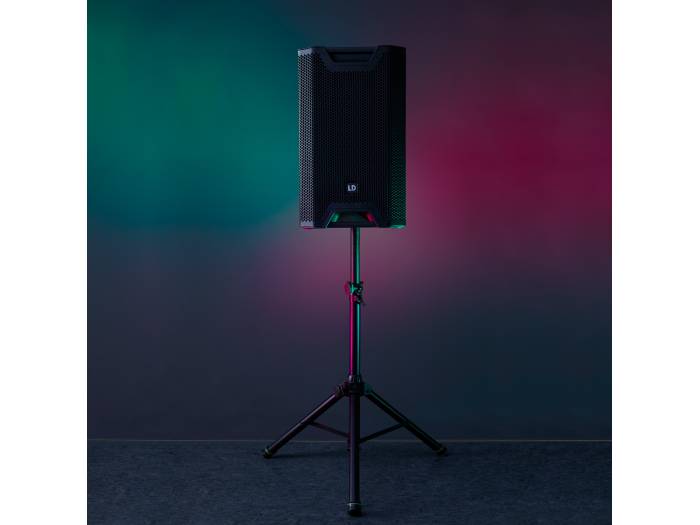 Gravity SP 5111 B - Soporte corto para altavoz, 35 mm diámetro, aluminio negro