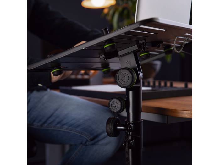 Gravity SP 5111 B - Soporte corto para altavoz, 35 mm diámetro, aluminio negro