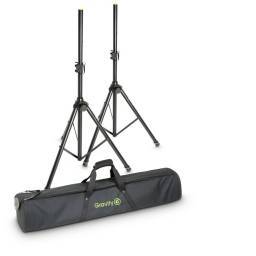 Gravity SS 5211 B SET 1 - Set 2 soportes de aluminio para altavoces con bolsa de transporte